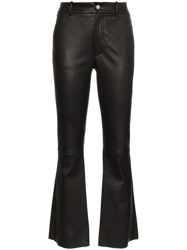 Flared Leather Trousers