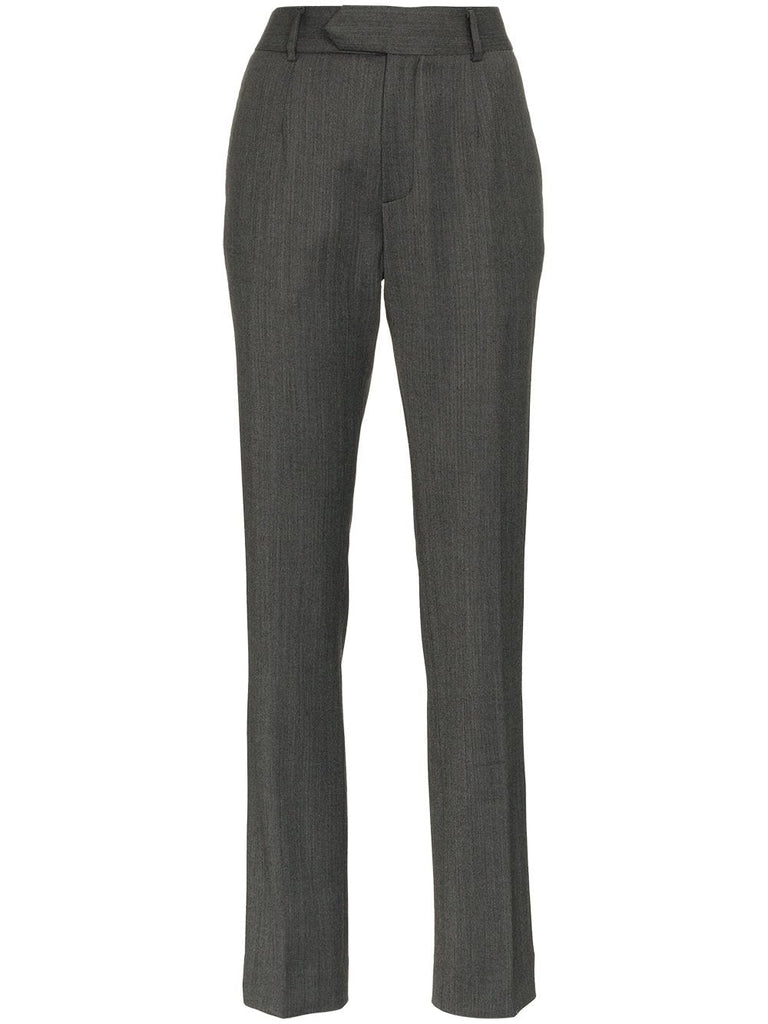 High-Waisted Slim Trousers