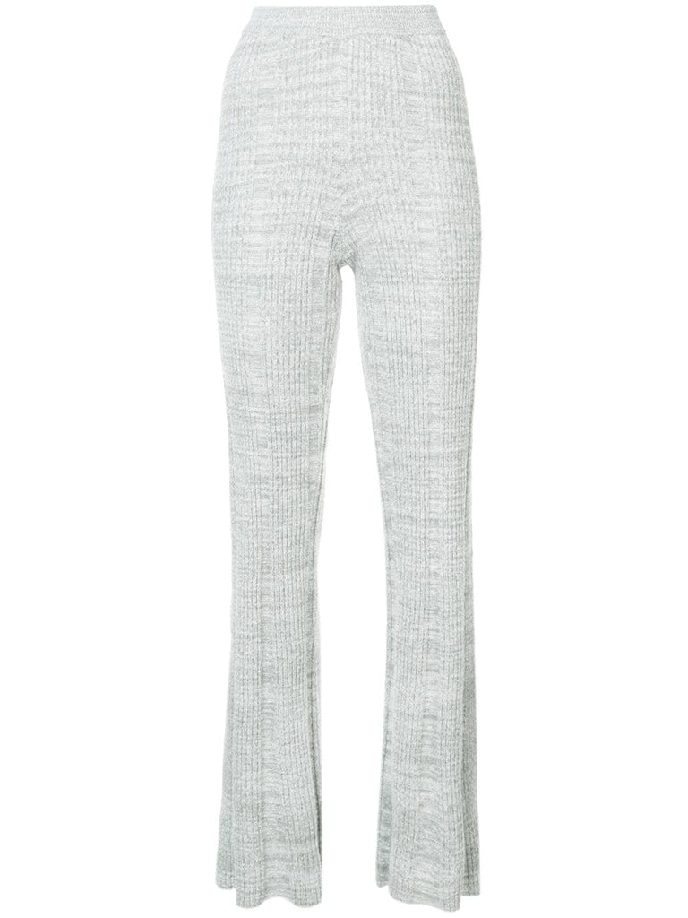 flared knit trousers