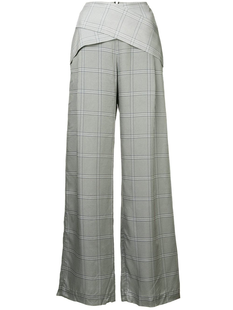 checked palazzo trousers