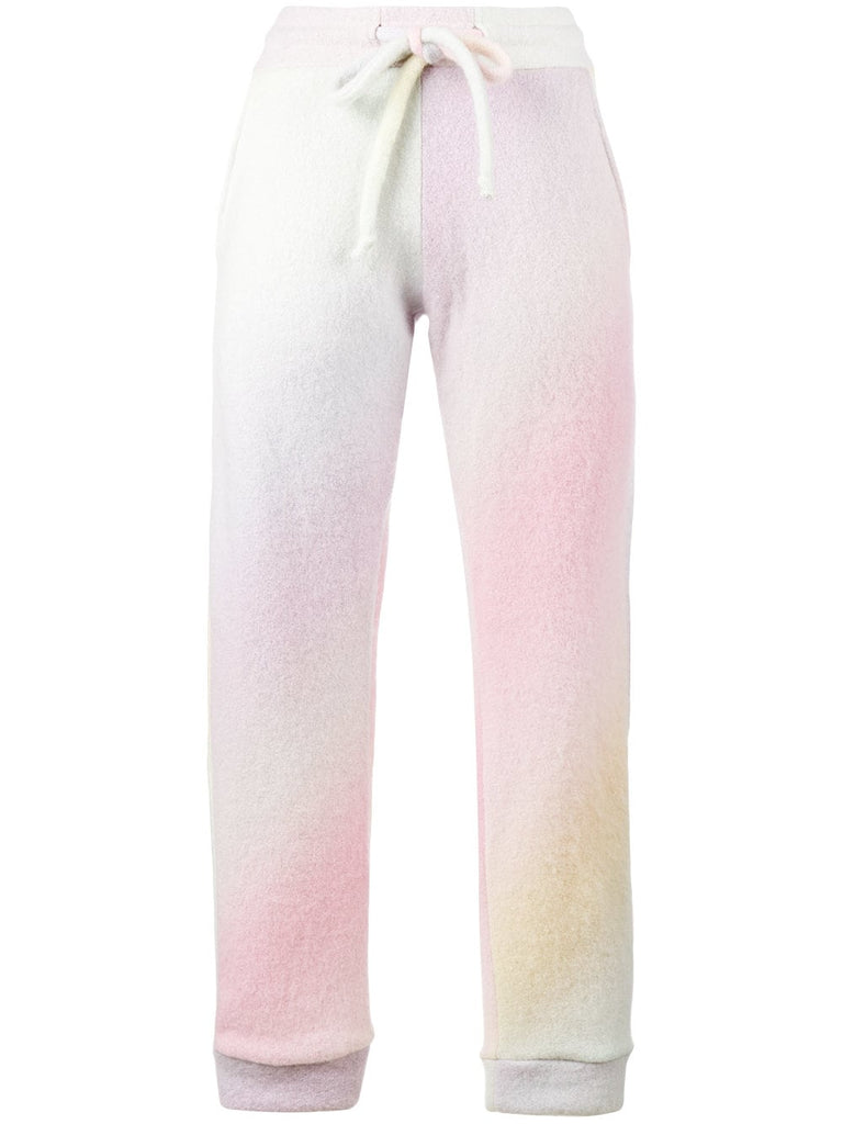 pastel tie dye cashmere track pants