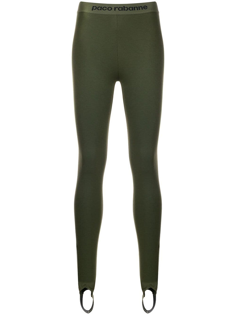 logo waistband stirrup leggings