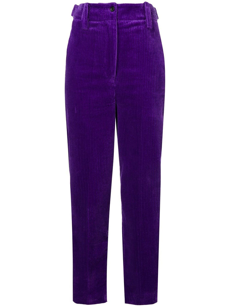 high-waisted corduroy trousers