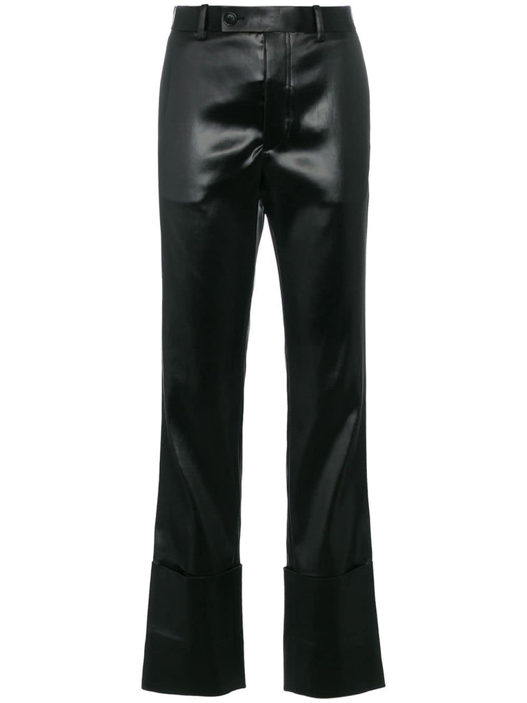 lacquered extreme turn up trouser