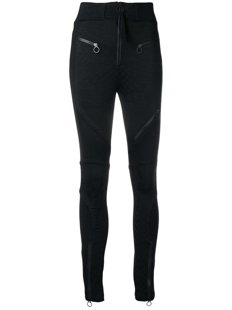 zip-detail biker leggings