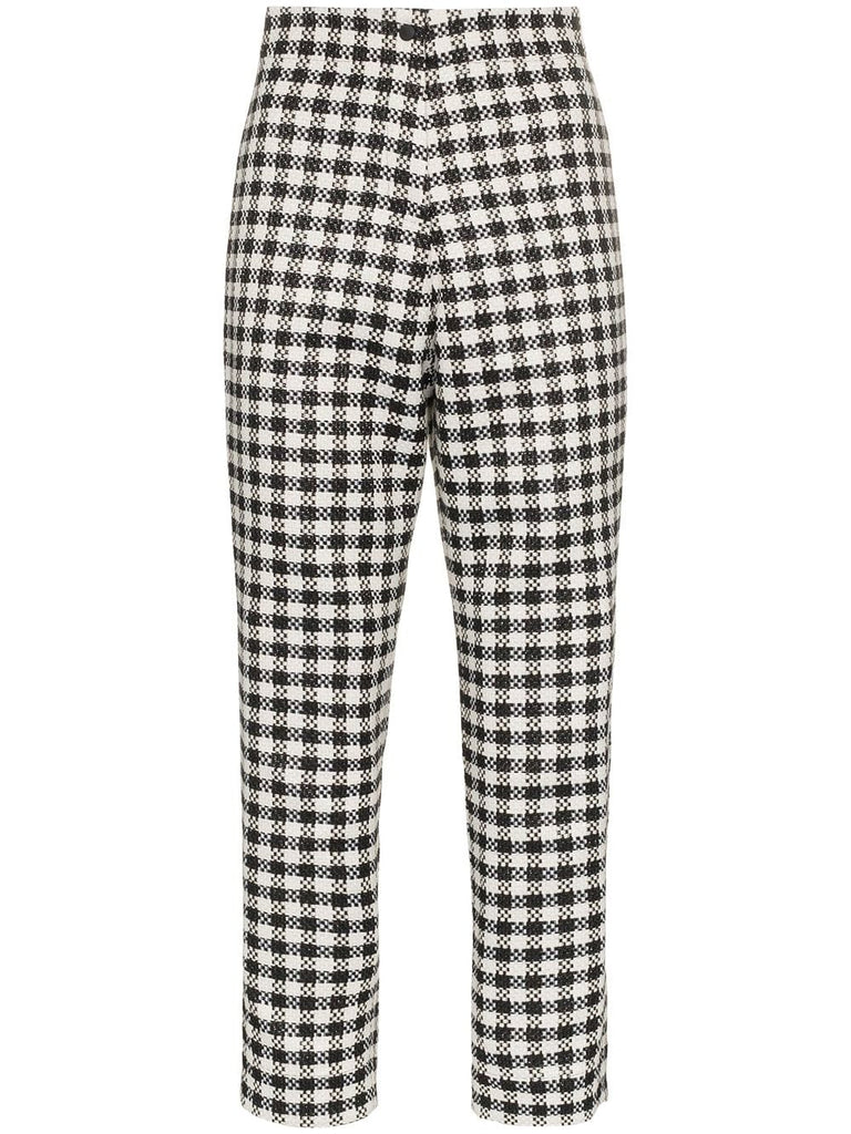 gingham cropped trousers