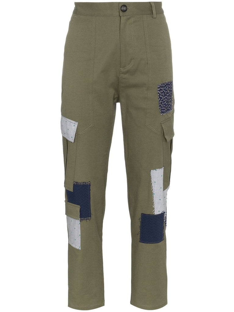 Cotton combat trousers with patches