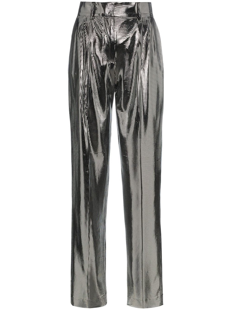 Clint Mid-Rise Metallic Trousers