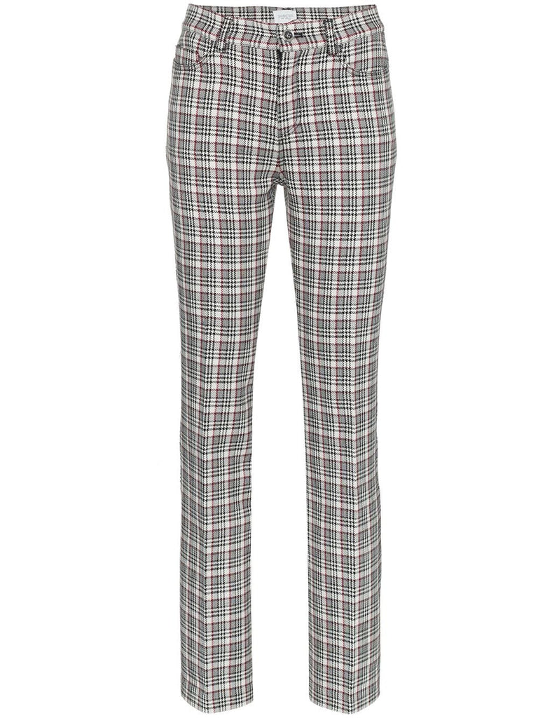 Check wool-blend trousers