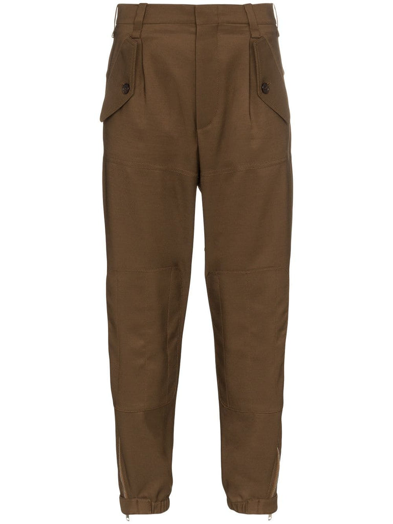 cargo trousers with tapered hem