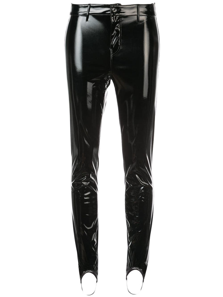 glossy skinny trousers