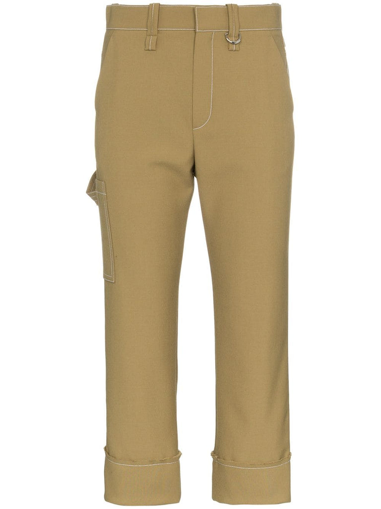 Capri cropped trousers with contrasting stitch