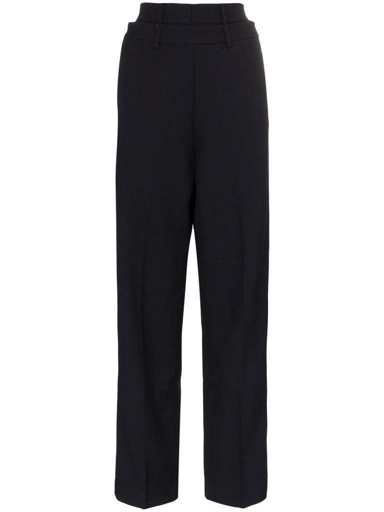 double waist wool trousers