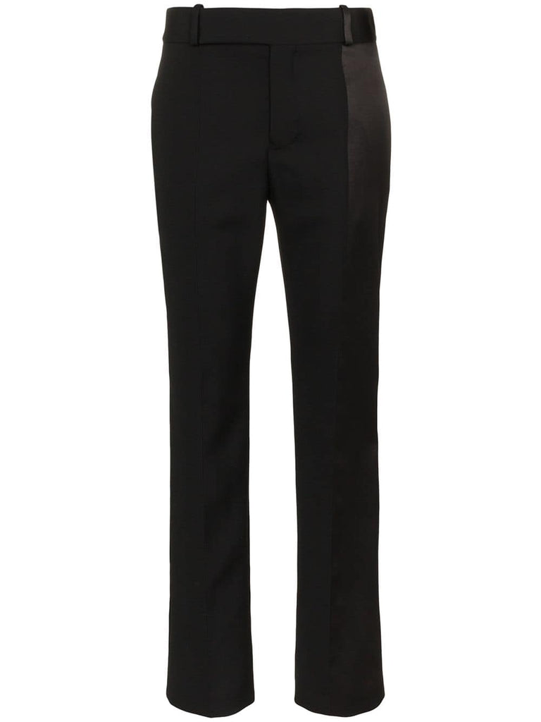 high waisted wool slim leg trousers