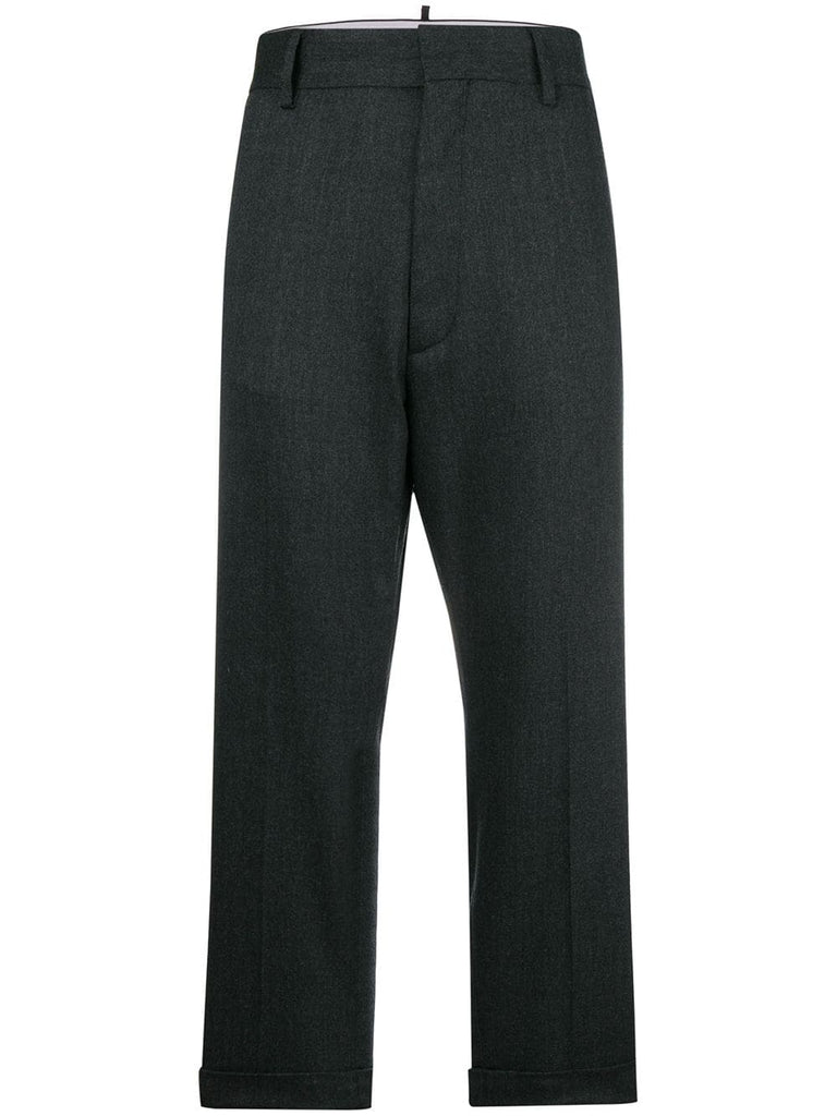 high-waisted tailored trousers