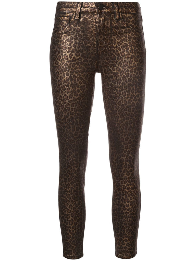 leopard print skinny trousers