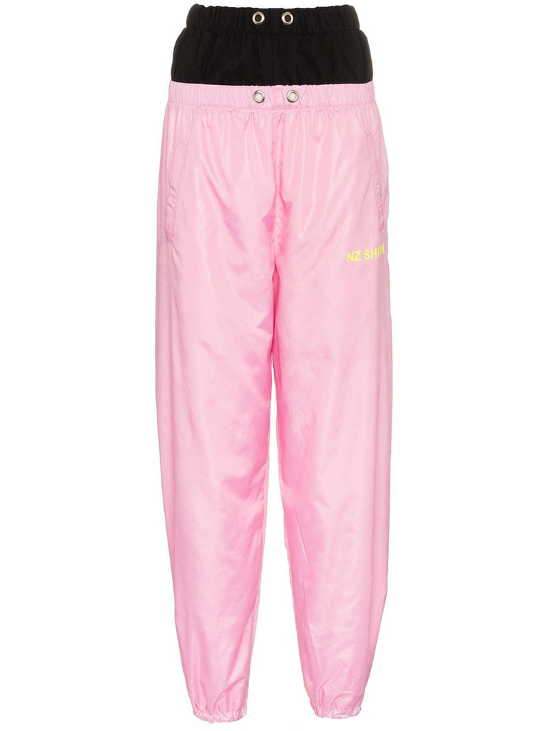 double-waisted track pants