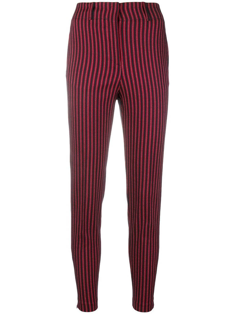 striped high-waisted trousers