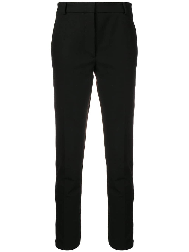 skinny leg side zip trousers