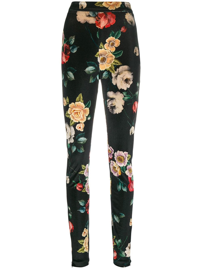 floral print skinny trousers