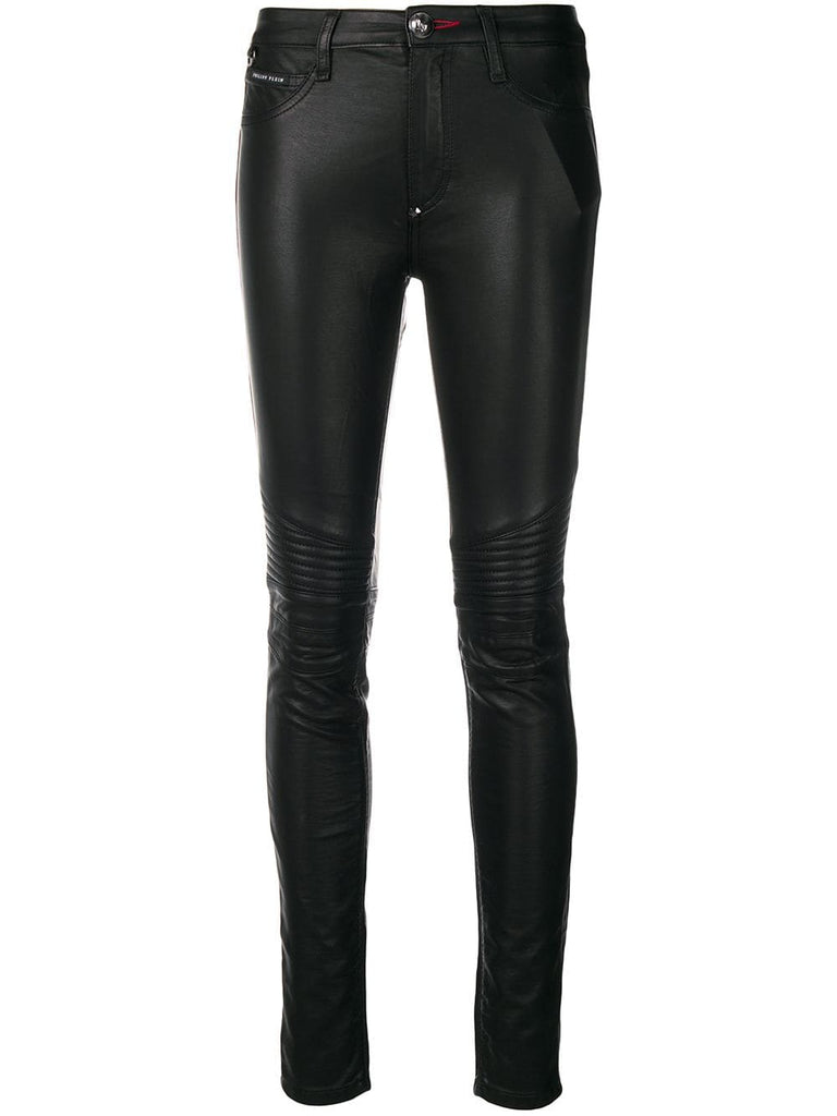 faux leather skinny trousers