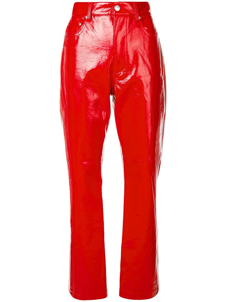 faux patent trousers