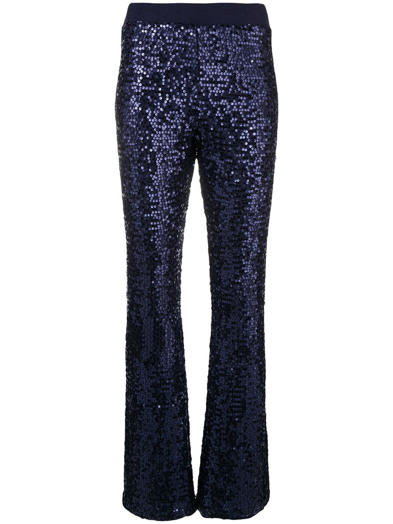 sequin bootleg trousers