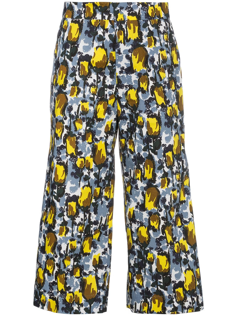 Wide legged printed trousers