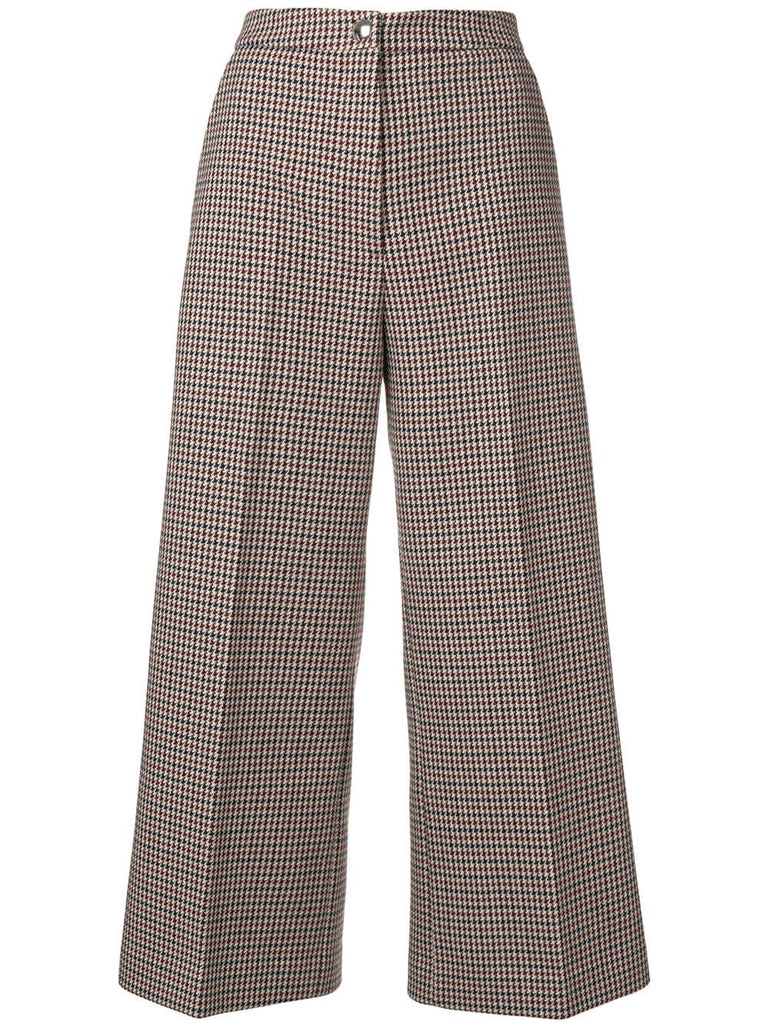 dogtooth cropped trousers