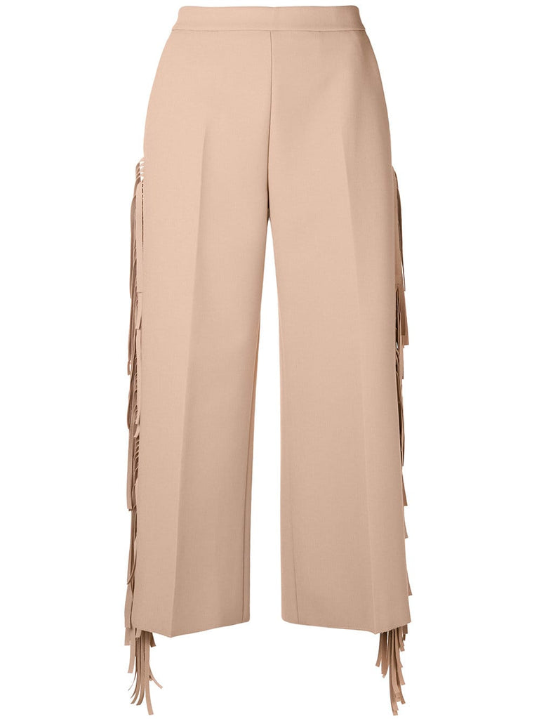 fringed cropped trousers