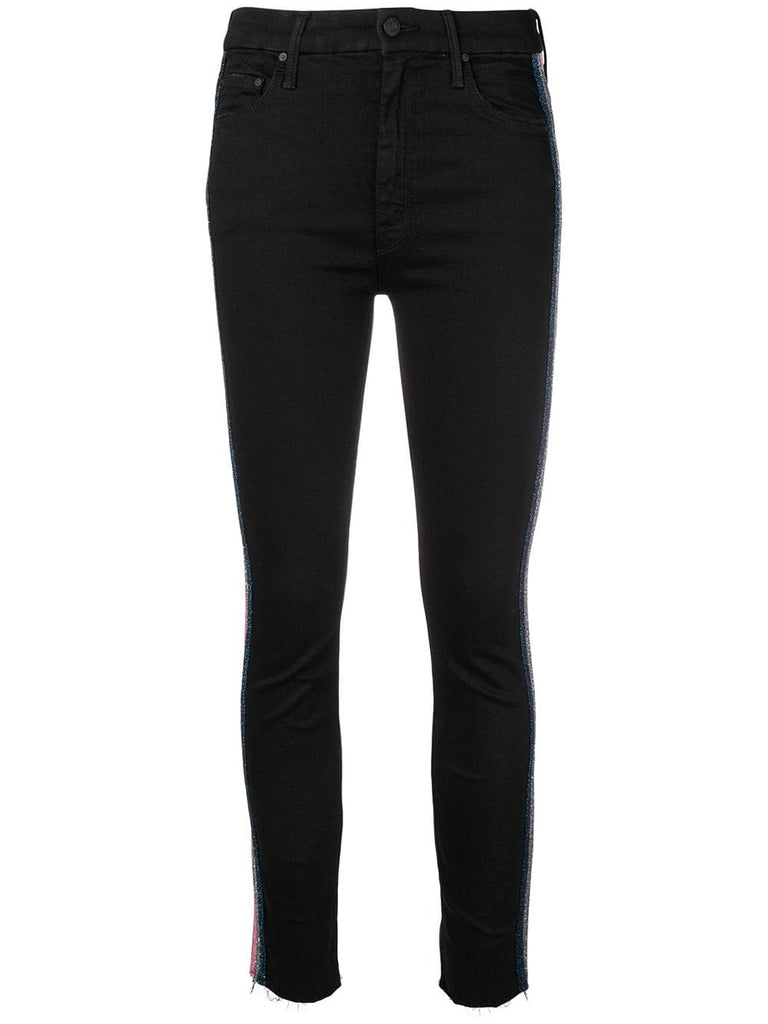 side stripe skinny trousers