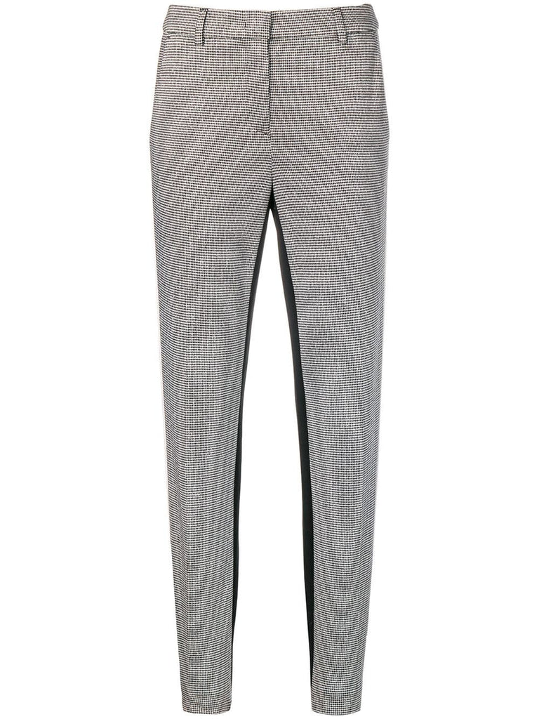 checked slim-fit trousers