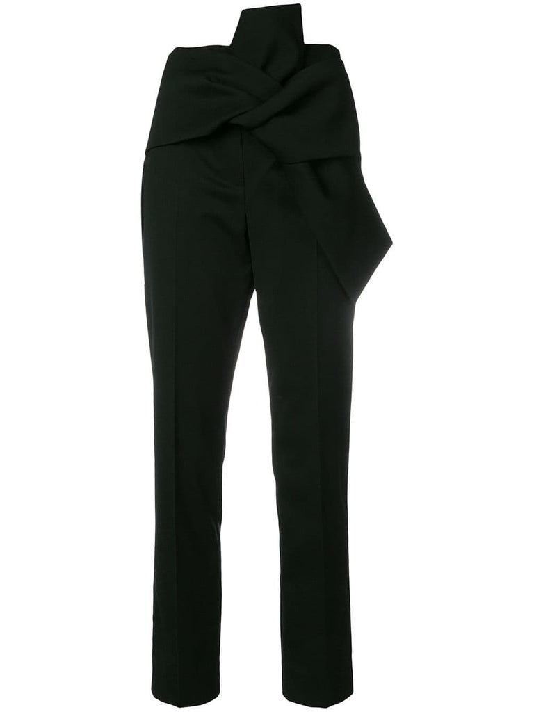 tie front cropped trousers