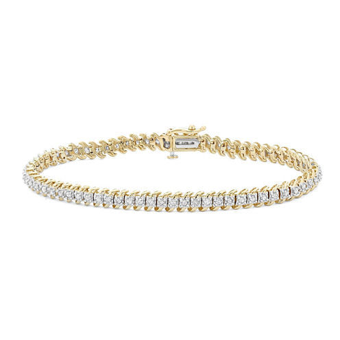 Womens 1 CT. T.W. White Diamond 10K Gold Tennis Bracelet