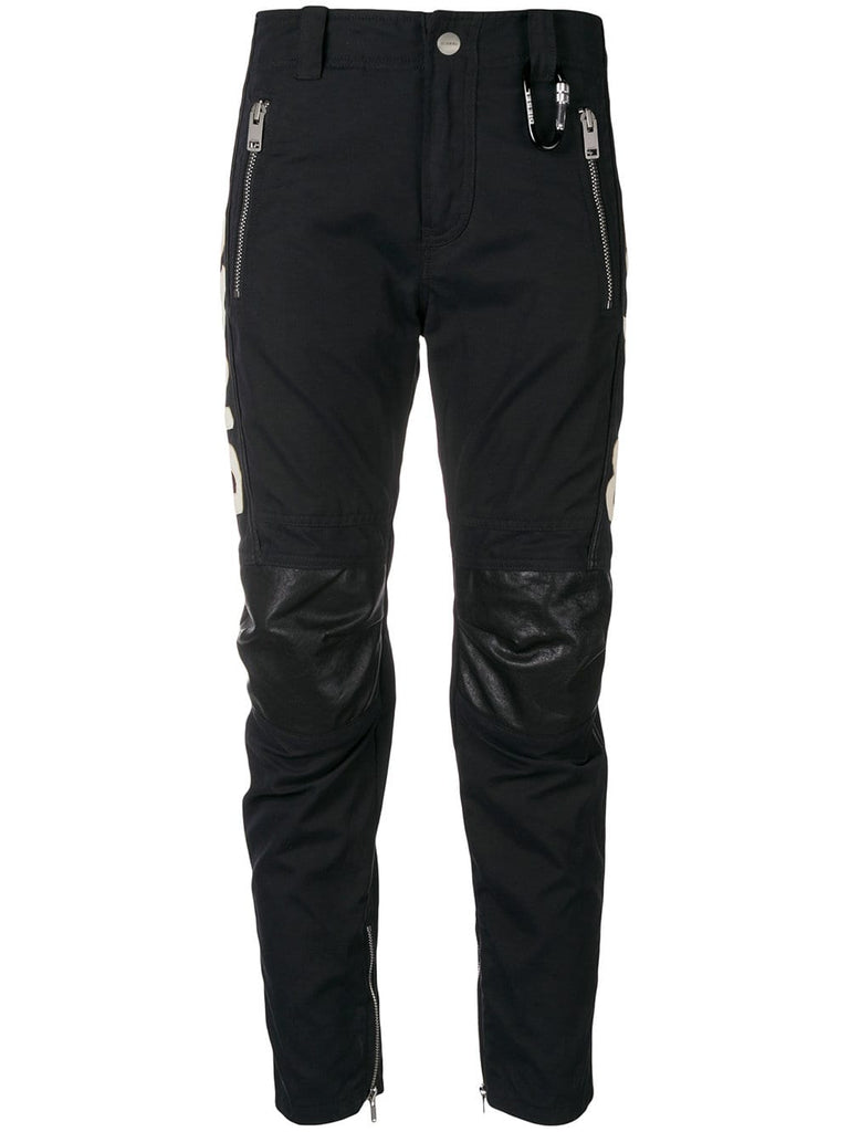 fitted biker trousers