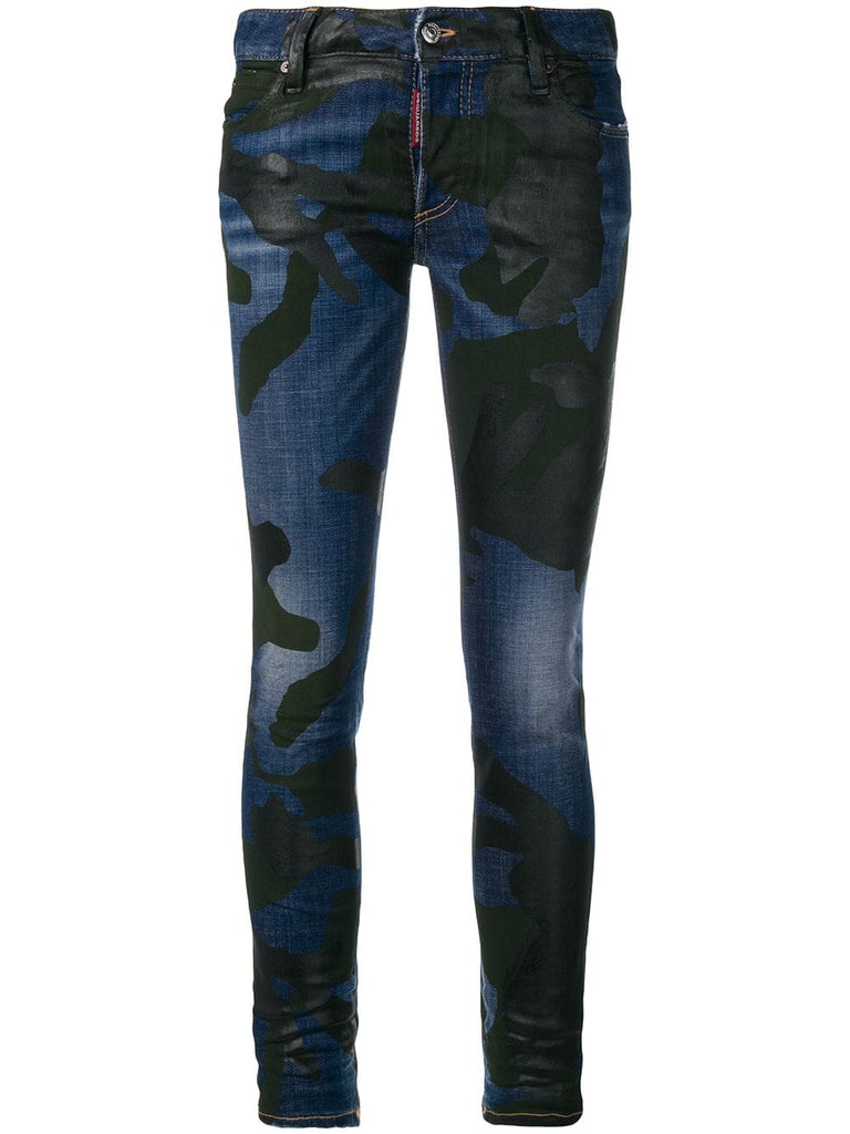 camouflage print jeans