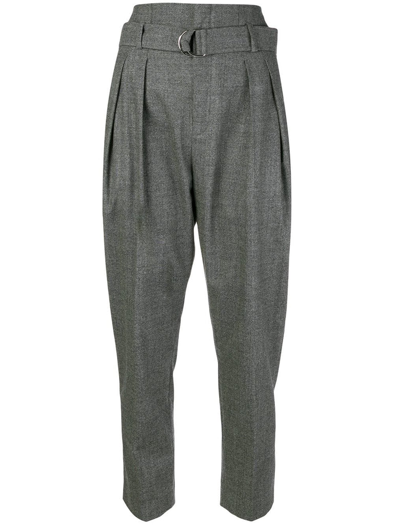 high-waisted trousers