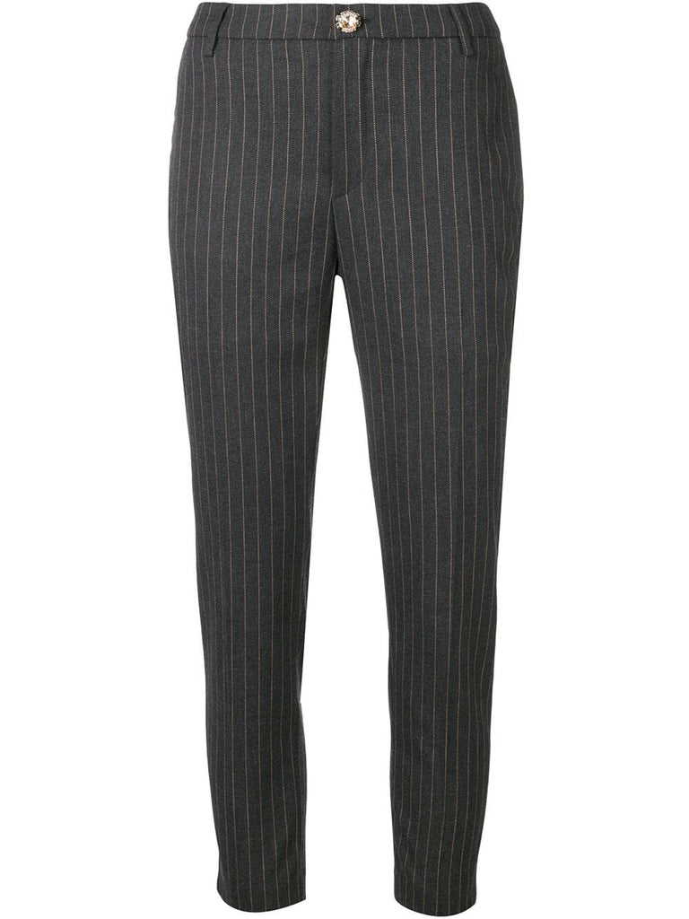 pinstripe cropped trousers