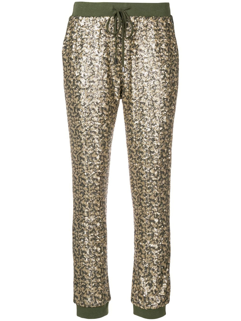 sequinned track pants