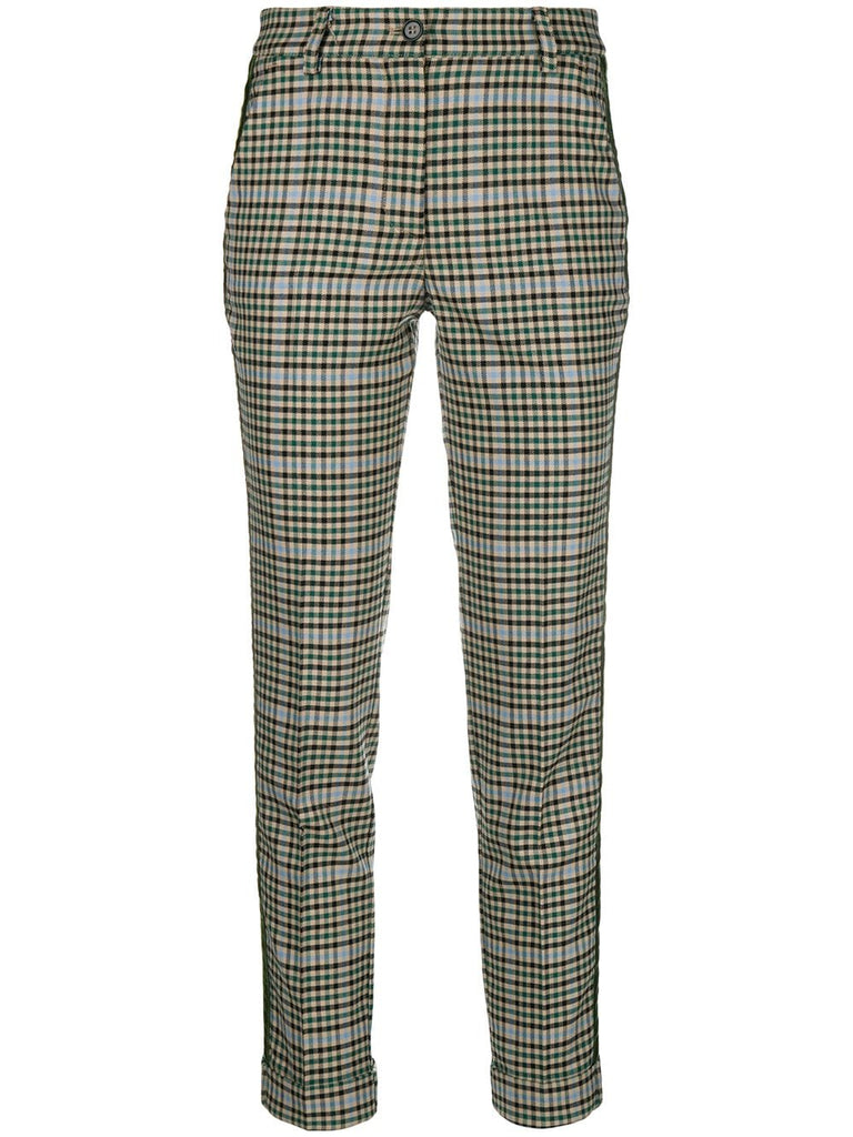 checked cigarette trousers