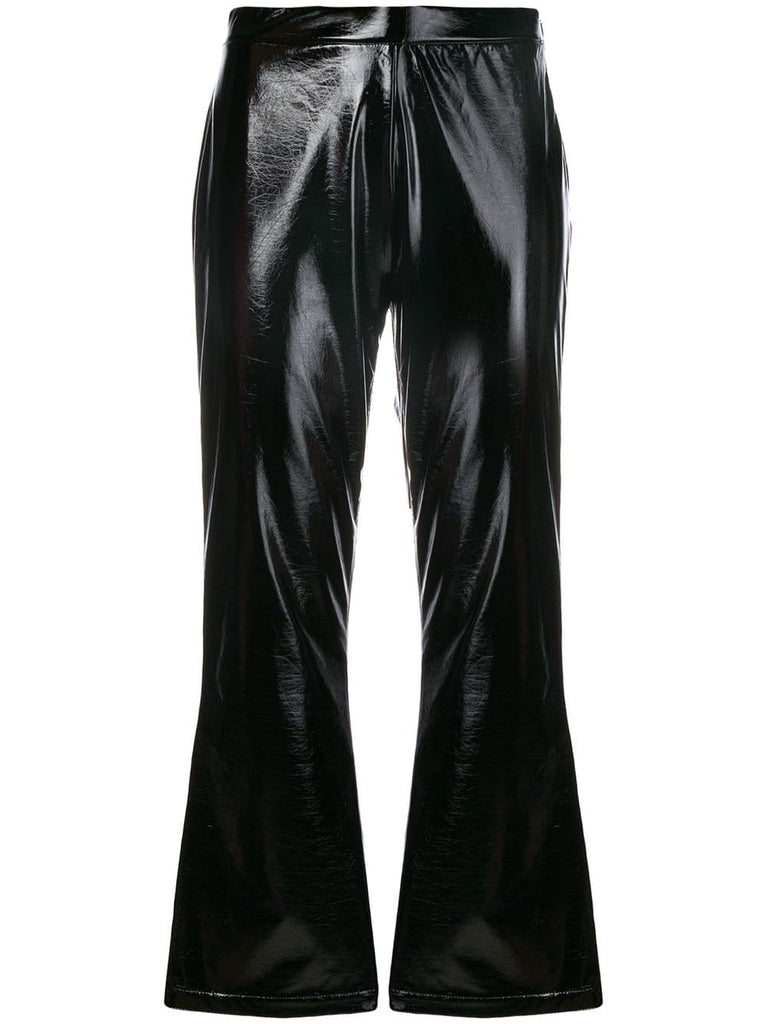 PVC cropped trousers