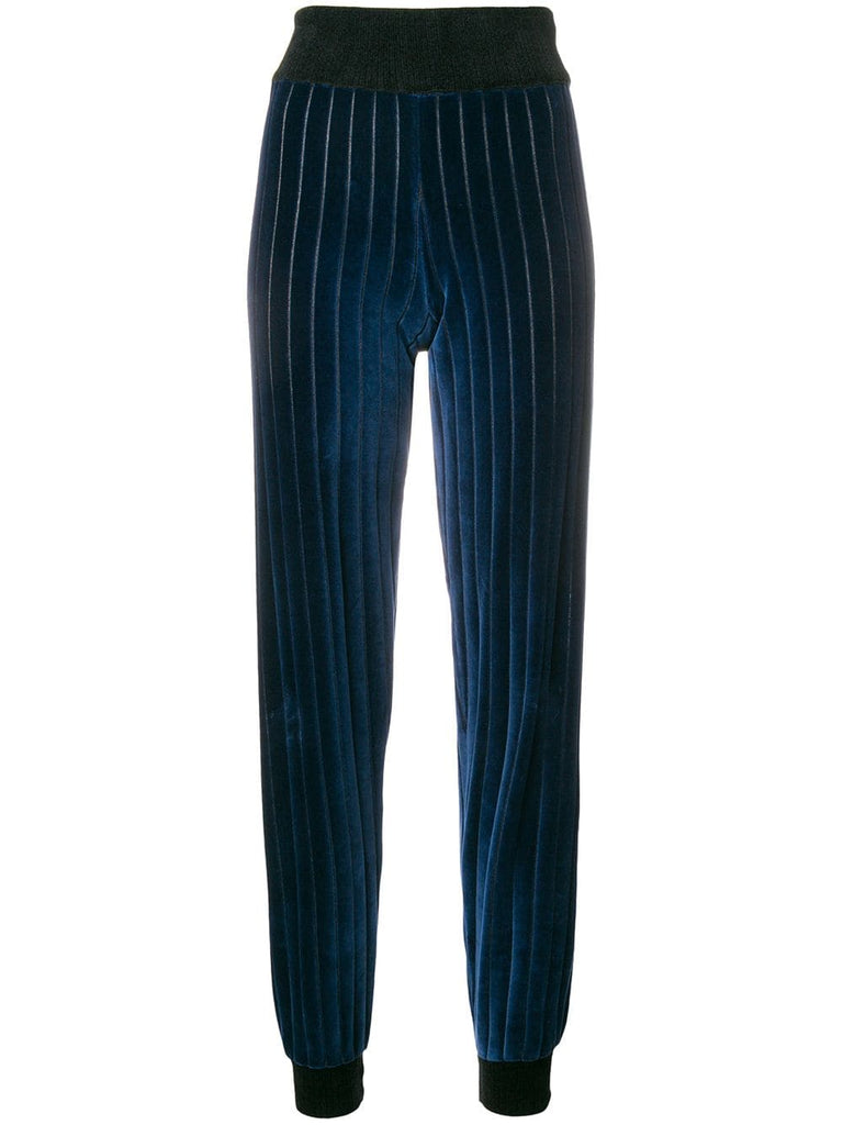 striped straight-leg trousers