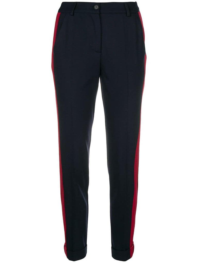 side stripe slim-fit trousers