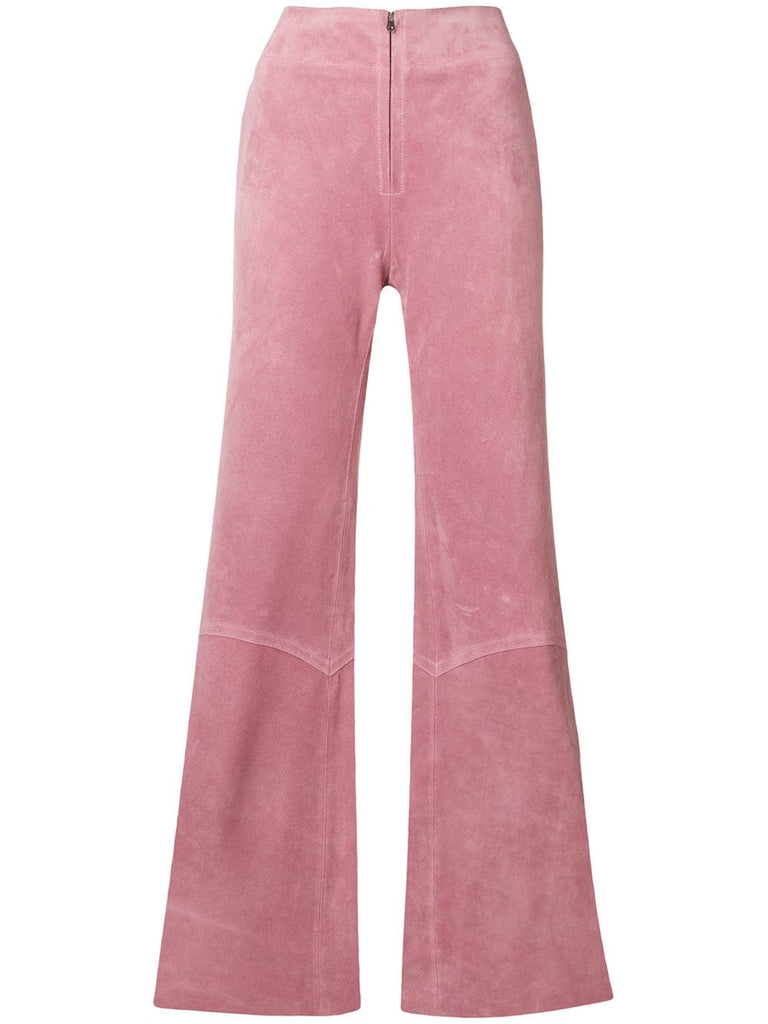 panelled flare trousers