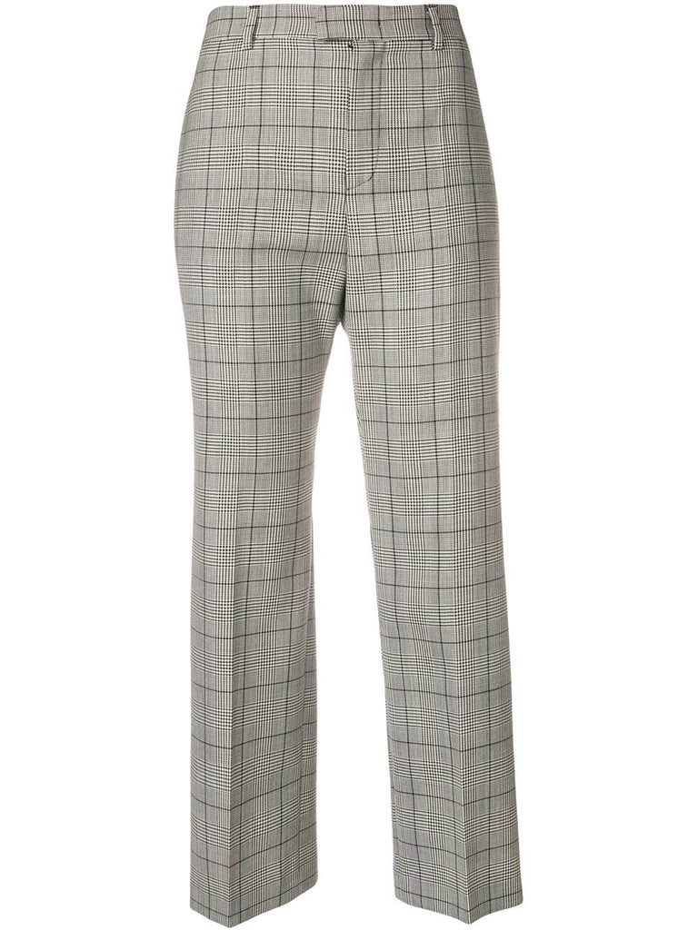 Prince of Wales check cropped trousers