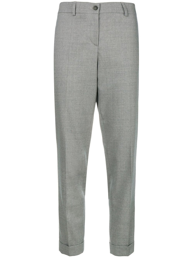 cuff creased cropped trousers