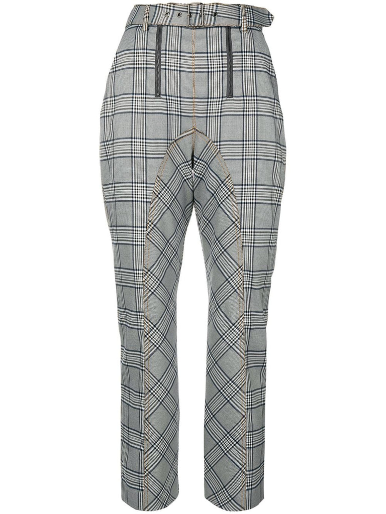 plaid tailored trousers