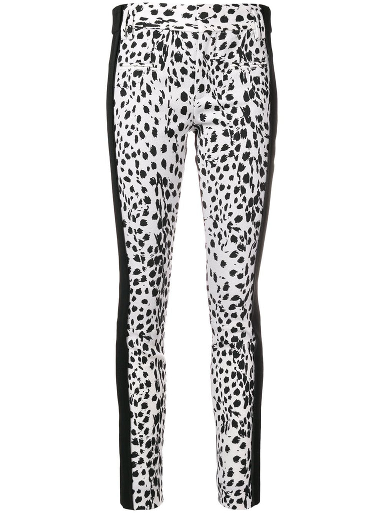 printed contrast panel trousers