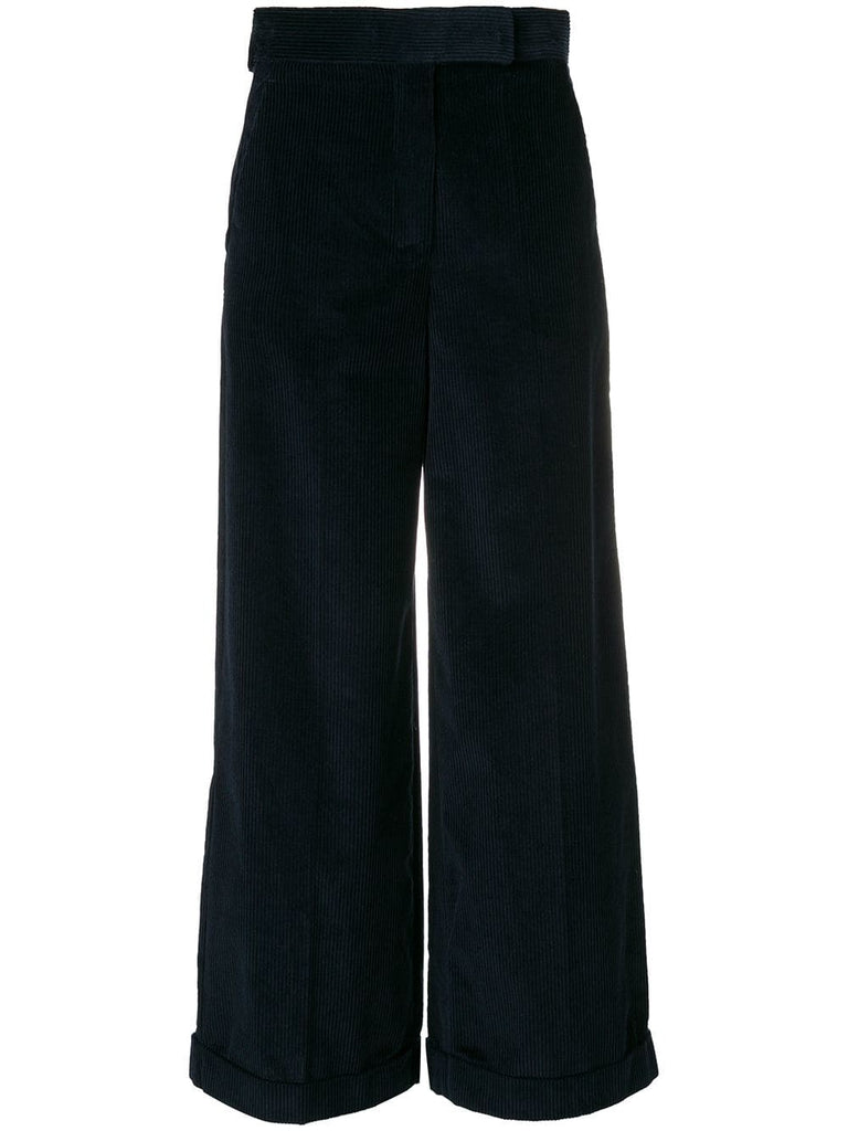 high-waisted corduroy palazzo pants