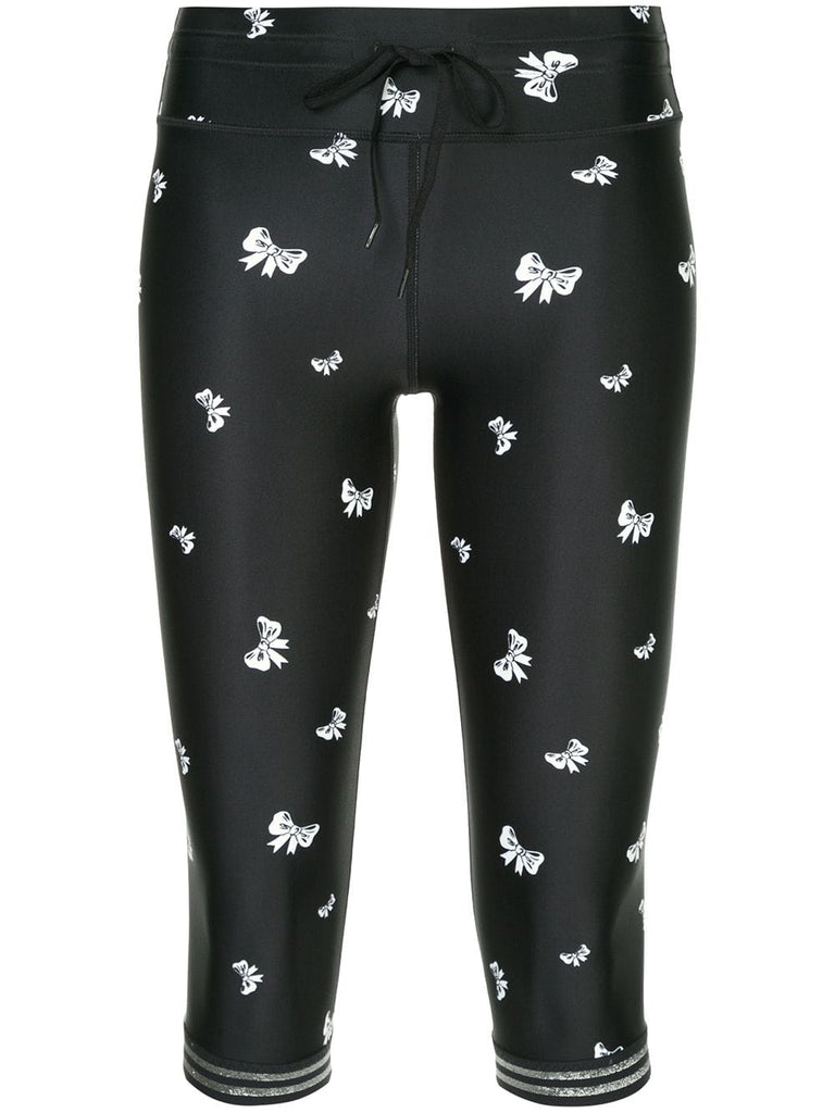 bow print cropped leggings